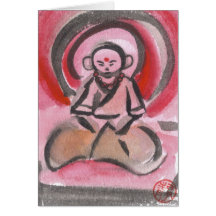 Jizo the Monk Meditates Blank Card
