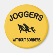 Joggers Without Borders Refrigerator Magnet