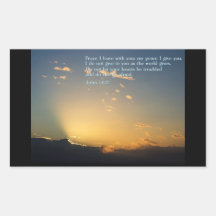 John 14:27  Sunrise Rectangular Stickers