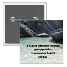 John 16:33 pinback buttons