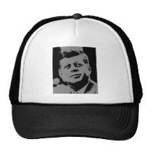 John F. Kennedy  black and grey silhouette Trucker Hat