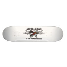 John Gaar Flaming Skull Skate Board