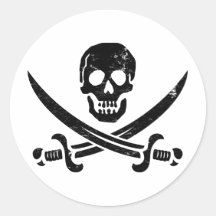 John Rackham (Calico Jack) Pirate Flag Jolly Roger Stickers