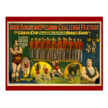 John Robinson's $25,000 Challenge Circus Poster Post Card
