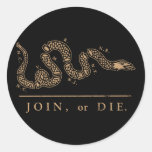Join Or Die - Libertarian Round Sticker