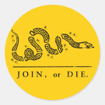 Join or Die - Libertarian Round Sticker