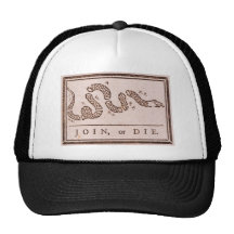 Join or Die ORIGINAL Benjamin Franklin Cartoon Mesh Hats