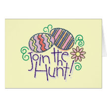 join the easter egg hunt greeting cards