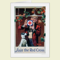 Join the Red Cross - Man with Dog (US00292) cards