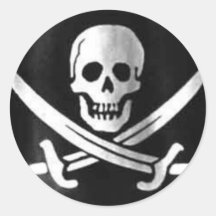 Jolly Roger Flag Round Sticker