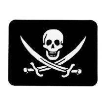 Jolly Roger Pirate Flag Flexible Magnets