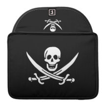 Jolly Roger Pirate Flag Macbook Pro Sleeve
