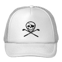 Jolly Roger Pirate Golfer Cap Mesh Hats