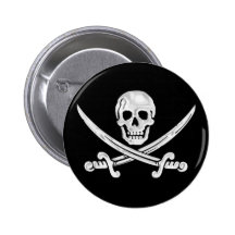 Jolly Roger Skull Pinback Button
