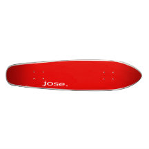 jose. red skateboard deck