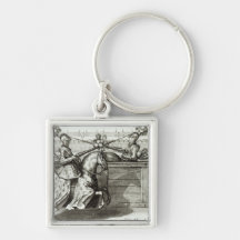 Jousting Tournament in a square Keychain