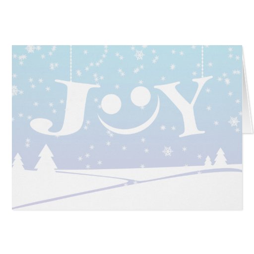 joy and snowflakes Christmas greeting card