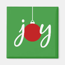 Joy Christmas Ornament Holiday Magnet