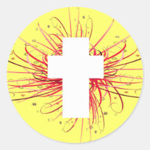 JOY! in the Cross Round Sticker