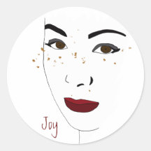 Joy Round Stickers