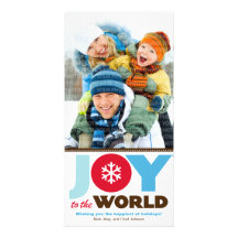 Joy to the World (Blue) Holiday Photo Card