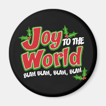 Joy World Blah Blah Round Magnet (dark)