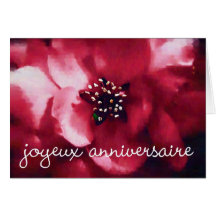 joyeux anniversaire rose greeting card