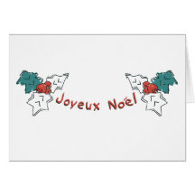 Joyeux Noel Holly Greeting Cards