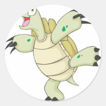 Joyful Galapagos Tortoise Round Sticker