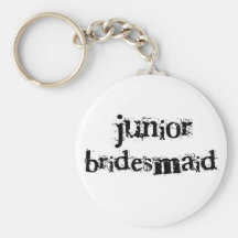 Jr. Bridesmaid Black Text Key Chain