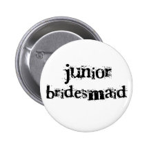 Jr. Bridesmaid Black Text Pins