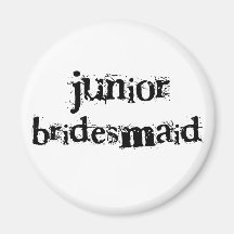 Jr. Bridesmaid Black Text Refrigerator Magnets
