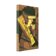 Juan Gris - Fruit bowl glass and newspaper Canvas Print