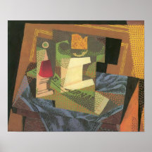 Juan Gris - Fruit bowl on a table cloth Posters