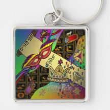 Judaica Happy Purim Jewish Holiday Gifts Apparel Key Chains