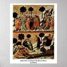 Judas Kiss And Prayer On Mount Olives By Duccio Print