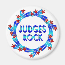 Judges Rock Red Stars Fridge Magnets