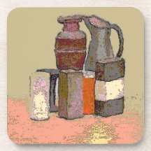Jugs and Boxes Abstract Still Life Drink Coasters