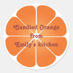 Juicy orange party favour label seal jar top round round stickers