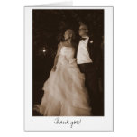 Julie -n- Matt Wedding 4x6 (sepia)-335, Thank you! Greeting Card