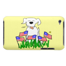 July 4th Dog with Flags iPod Touch Case-Mate Case