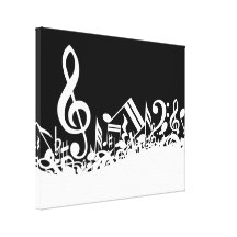 Jumbled Musical Notes Canvas Prints