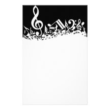 Jumbled Musical Notes Stationery