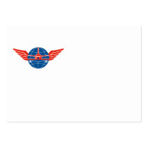 Jumbo Jet Plane Front Wings Globe Business Card Template