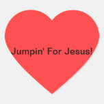 Jumpin For Jesus Heart Stickers