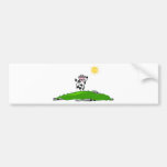 Jumping for Joy Cow on Grass Bumper Sticker