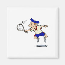 Jumping Tennis Kid Refrigerator Magnet