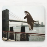 Jumping the Brooklyn Bridge Mousepad