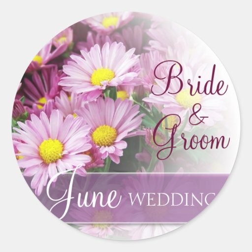June Wedding - Lavender Daisies Sticker