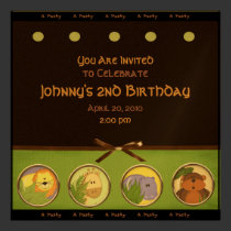 Jungle Animal Party Invitation invitations